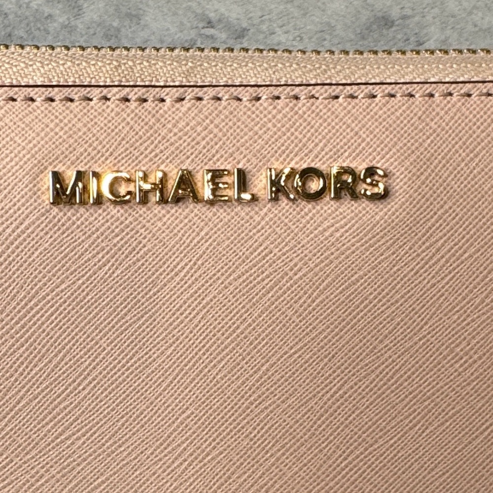 Michael Kors Light Ballet Pink Jet Set Saffiano Wallet Wristlet - Picture 4 of 11